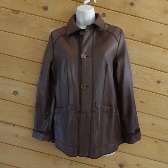 Vera Pelle Jackets & Blazers - Vera Pelle Shasa Brown Reversible Genuine Leather Suede Jacket S Made in Italy